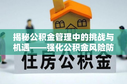 嵩县揭秘公积金管理中的挑战与机遇——强化公积金风险防控的多维策略