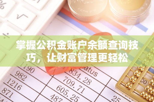 嵩县掌握公积金账户余额查询技巧，让财富管理更轻松