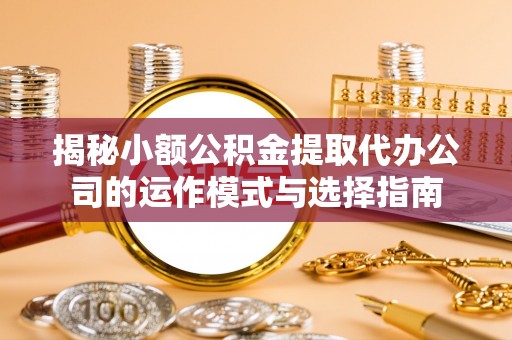 嵩县揭秘小额公积金提取代办公司的运作模式与选择指南
