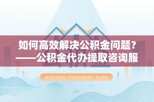 嵩县如何高效解决公积金问题？——公积金代办提取咨询服务指南