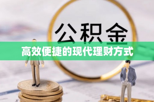 嵩县高效便捷的现代理财方式