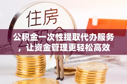 嵩县公积金一次性提取代办服务，让资金管理更轻松高效