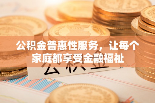 嵩县公积金普惠性服务，让每个家庭都享受金融福祉