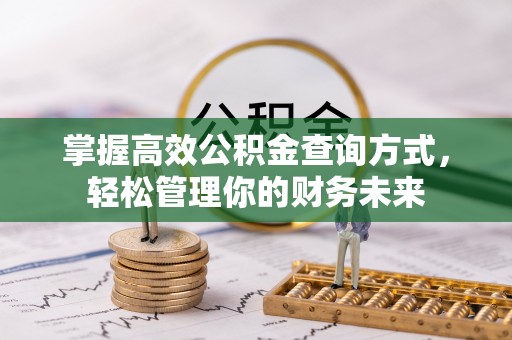 嵩县掌握高效公积金查询方式，轻松管理你的财务未来