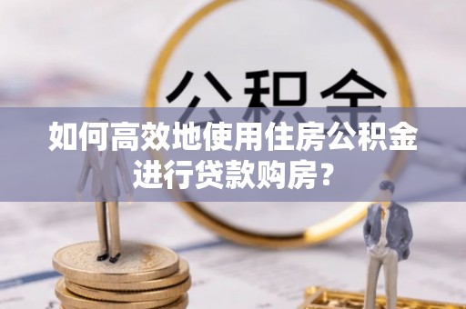 嵩县如何高效地使用住房公积金进行贷款购房？